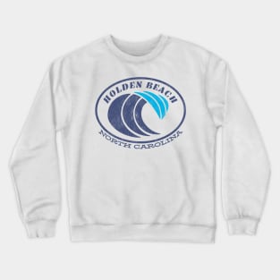 Holden Beach, NC Summertime Vacationing Blue Waves Crewneck Sweatshirt